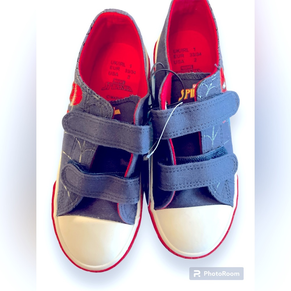MARVEL Spider-Man Navy & Red Kids Sneakers (Sz 2) NWT - Picture 3 of 8
